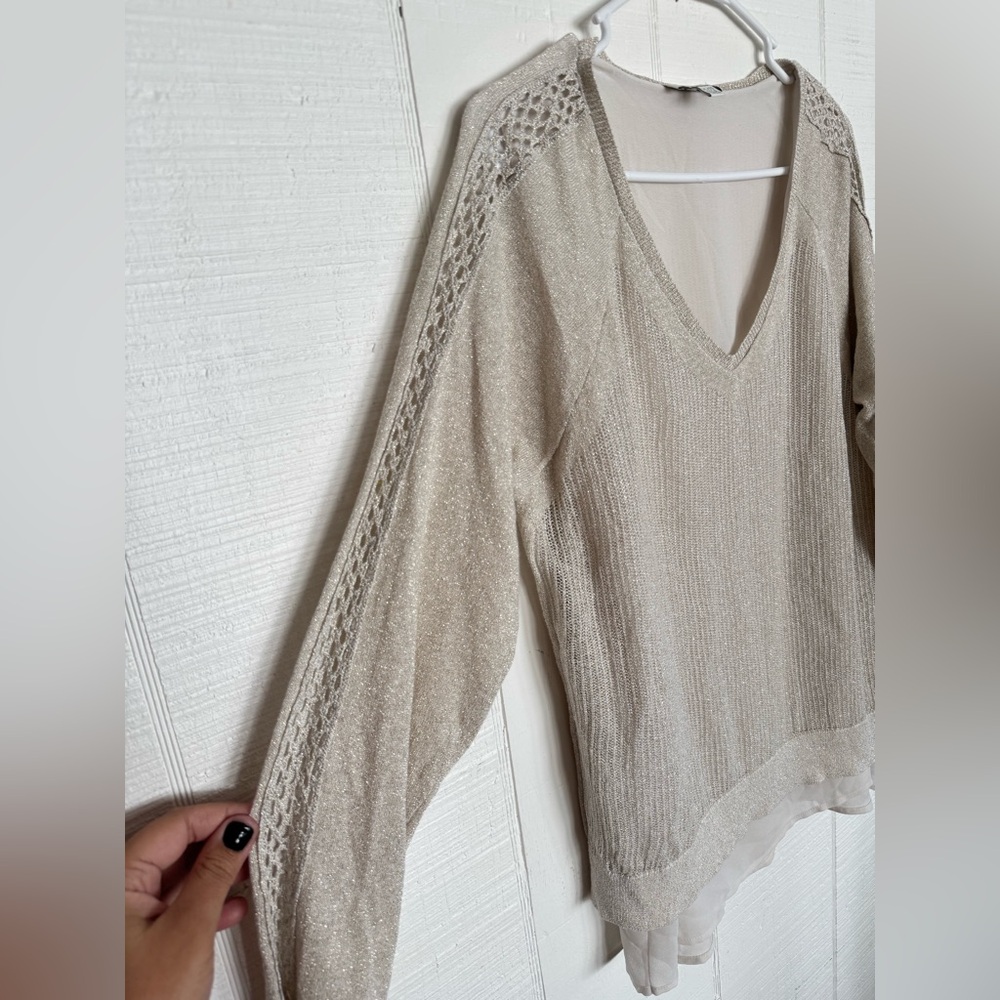 Lucky size xl Beige Knit Top - Picture 3 of 4